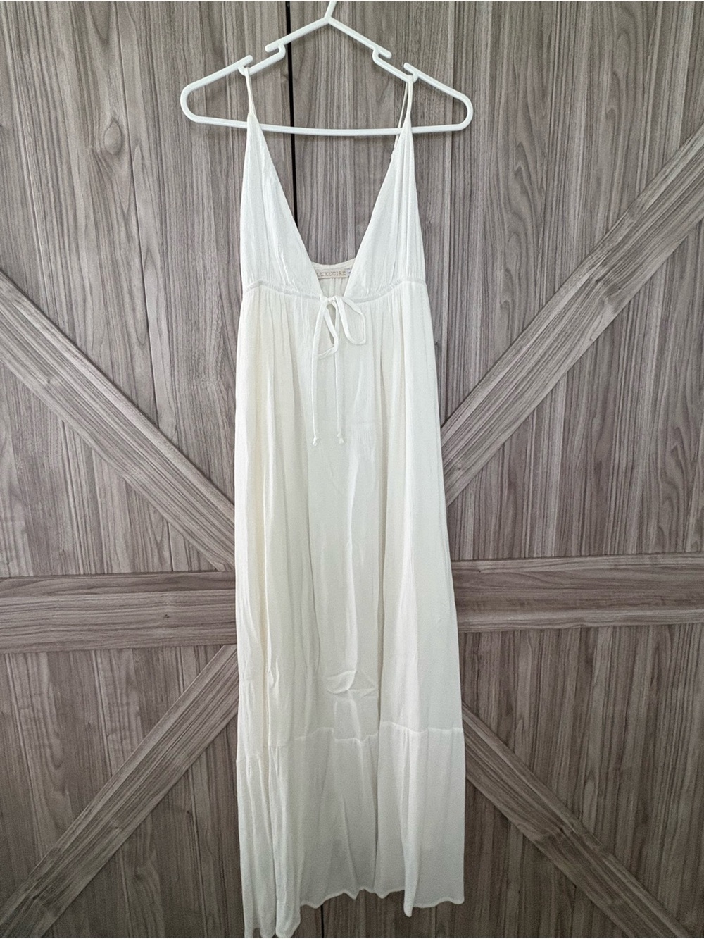 White Maxi Dress with Plunging V-Neck